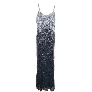 Lillie Rubin Riazee Boutique Mesh Sequined Lined Formal Gown Size 2 Vintage 90s